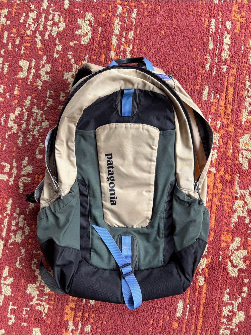 Patagonia Beige, Green, Black & Blue Women's Backpack